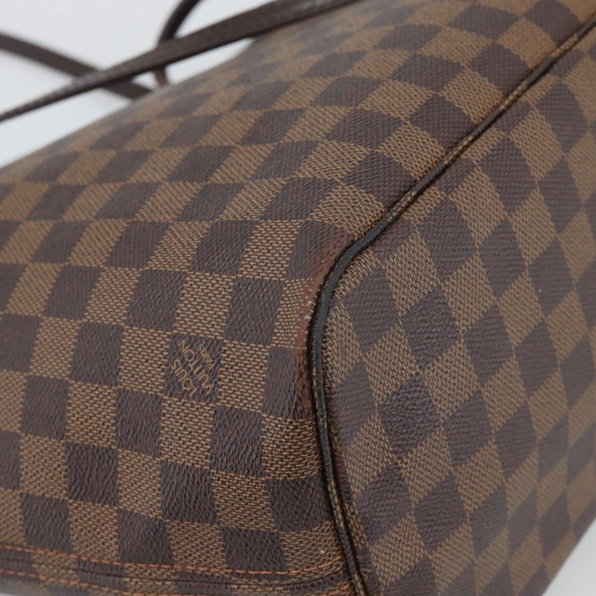 LOUIS VUITTON Damier Ebene Neverfull MM Tote Bag N51105 LV Auth 196097