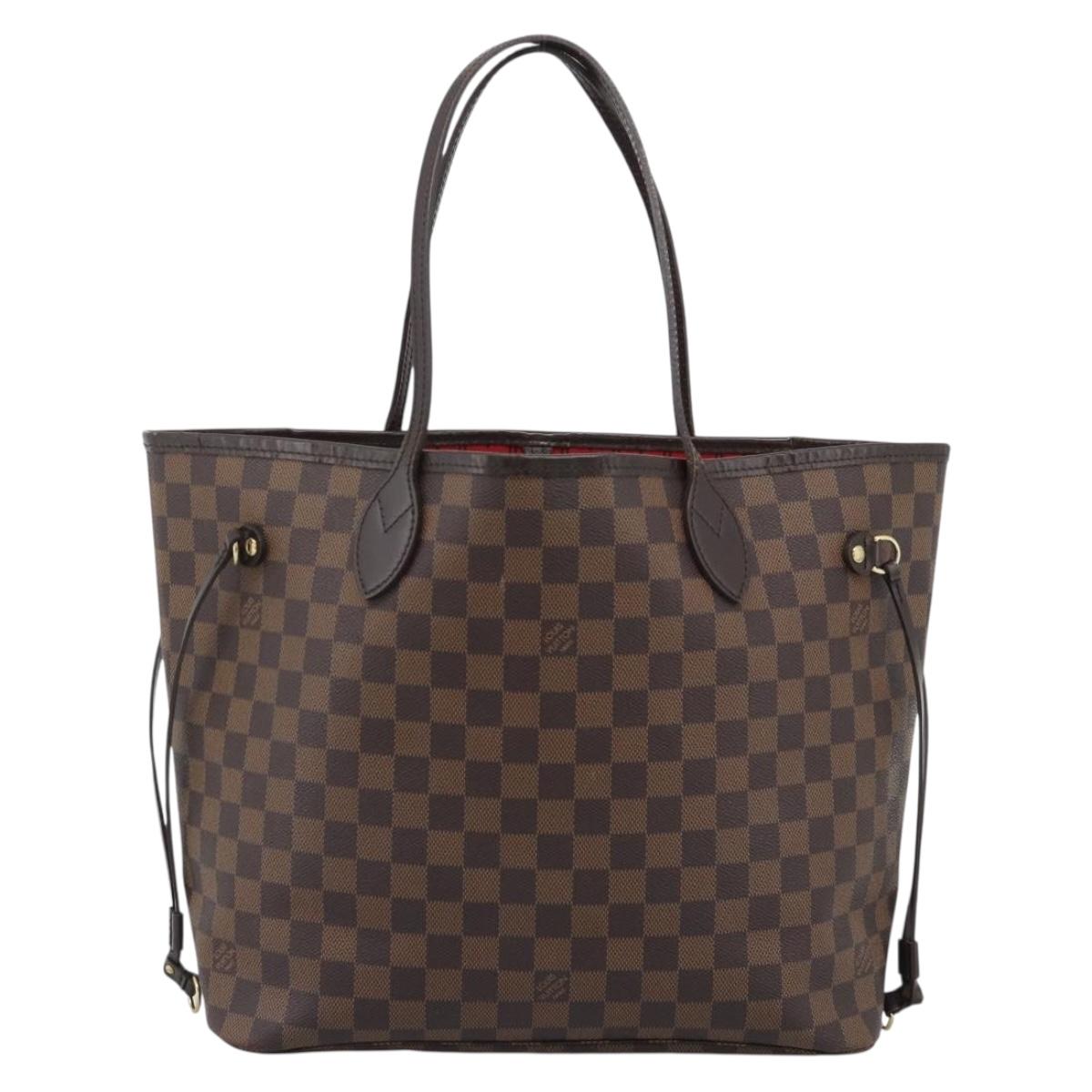 LOUIS VUITTON Damier Ebene Neverfull MM Tote Bag N51105 LV Auth 196097