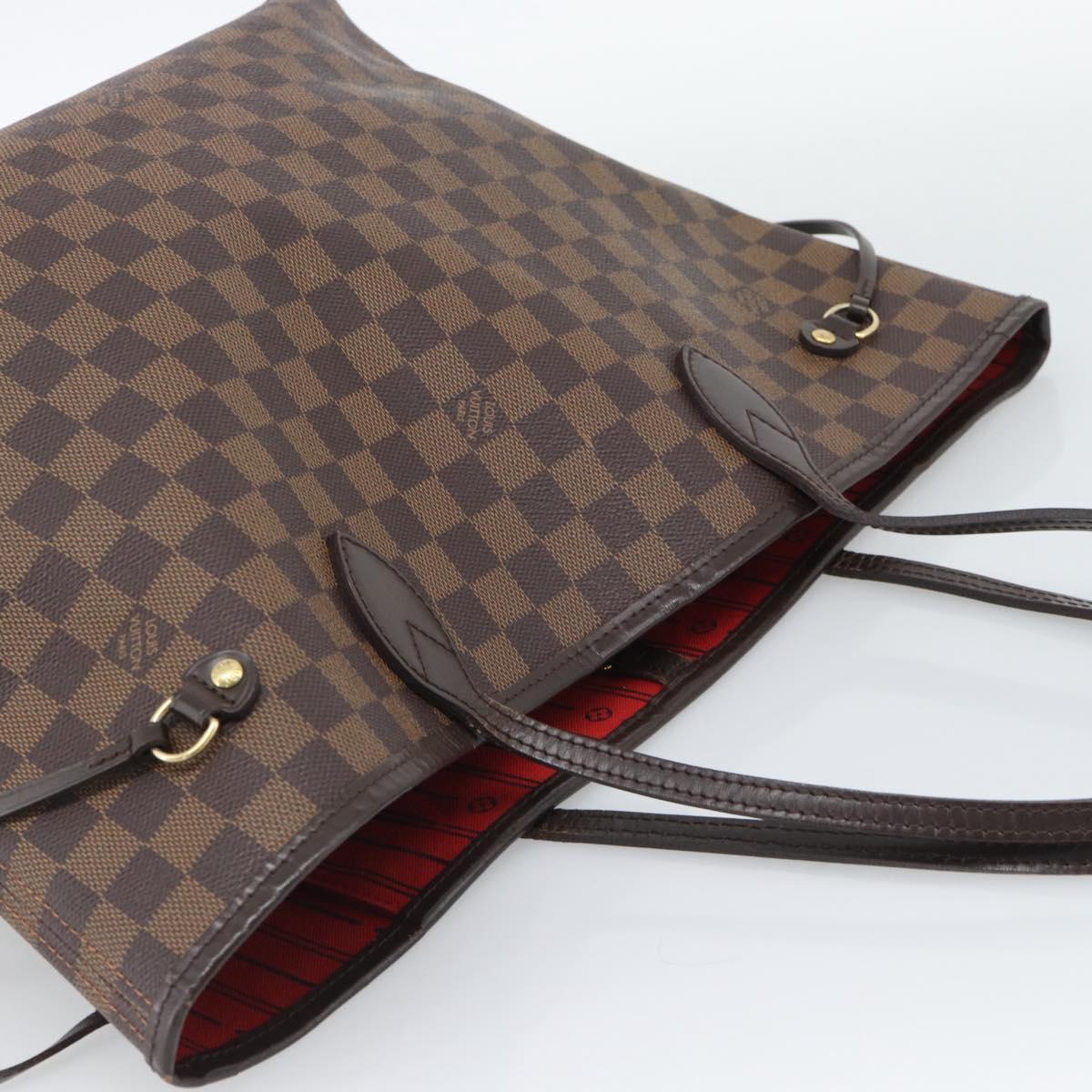 LOUIS VUITTON Damier Ebene Neverfull MM Tote Bag N51105 LV Auth 196097