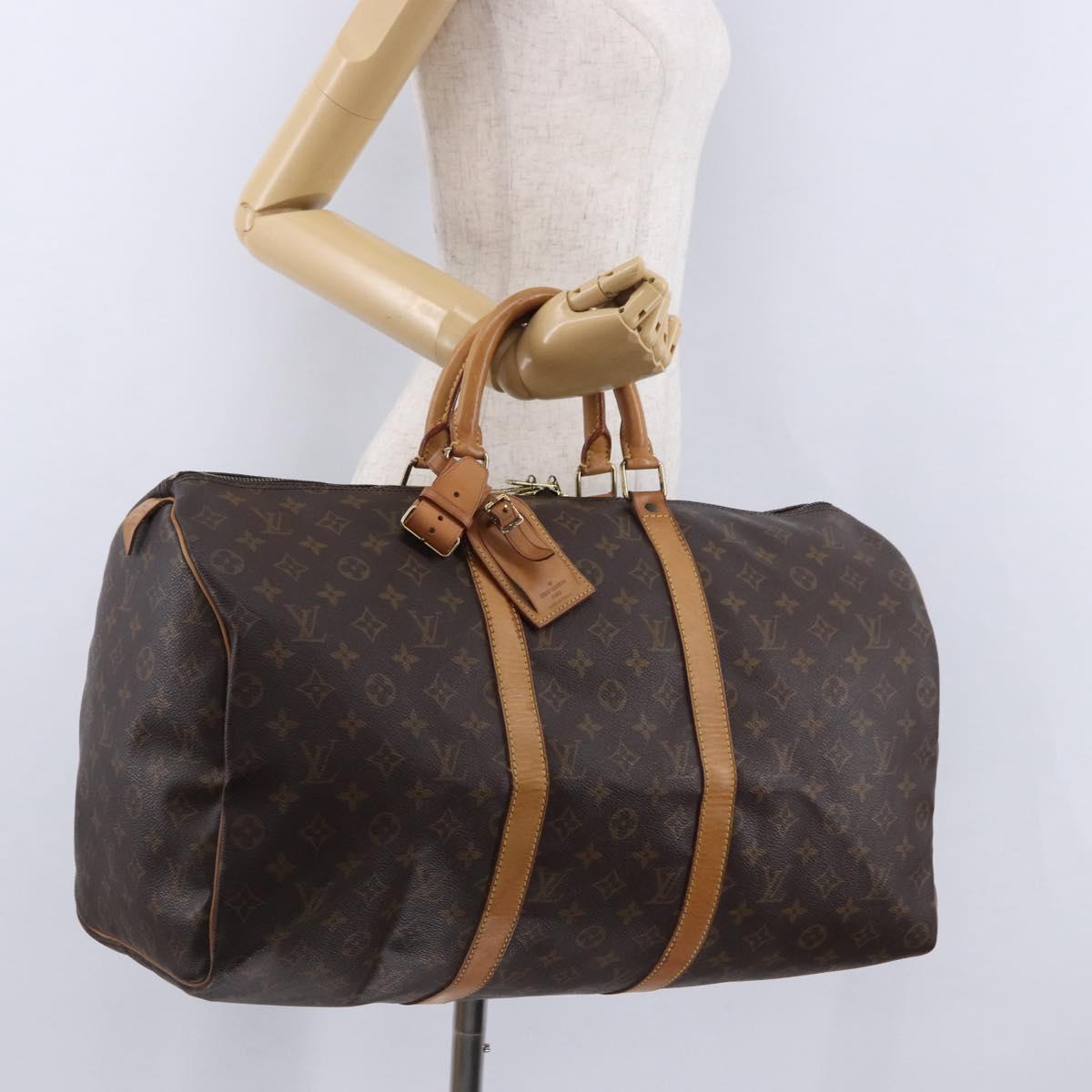 LOUIS VUITTON Monogram Keepall 50 Boston Bag M41426 LV Auth 196098A
