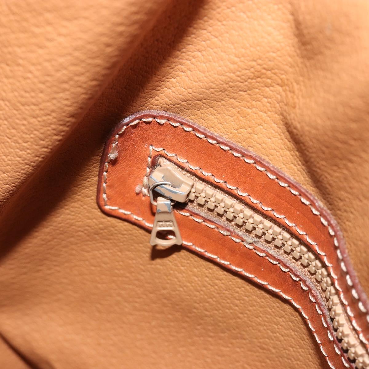 CELINE Macadam Shoulder Bag PVC Leather Brown Gold Tone Auth 196099