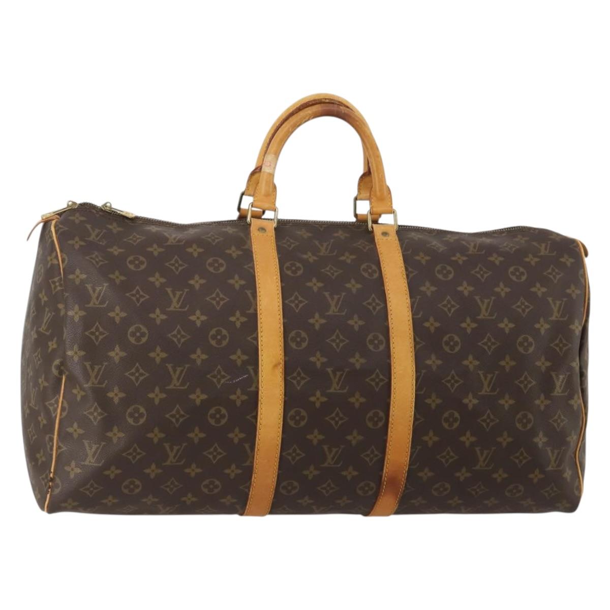LOUIS VUITTON Monogram Keepall 55 Boston Bag M41424 LV Auth 196101