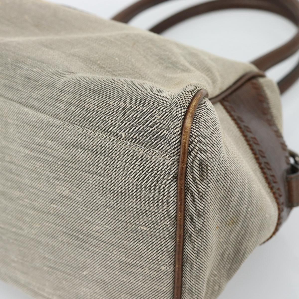 FENDI Hand Bag Canvas Gray Brown 8BN162 Auth 196102