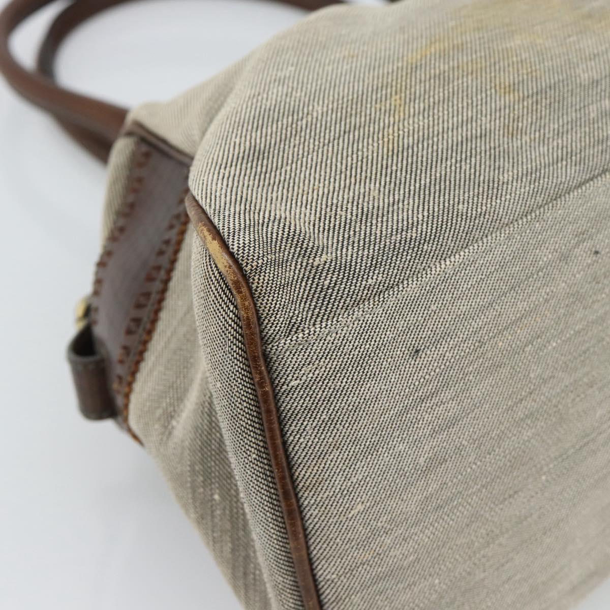 FENDI Hand Bag Canvas Gray Brown 8BN162 Auth 196102