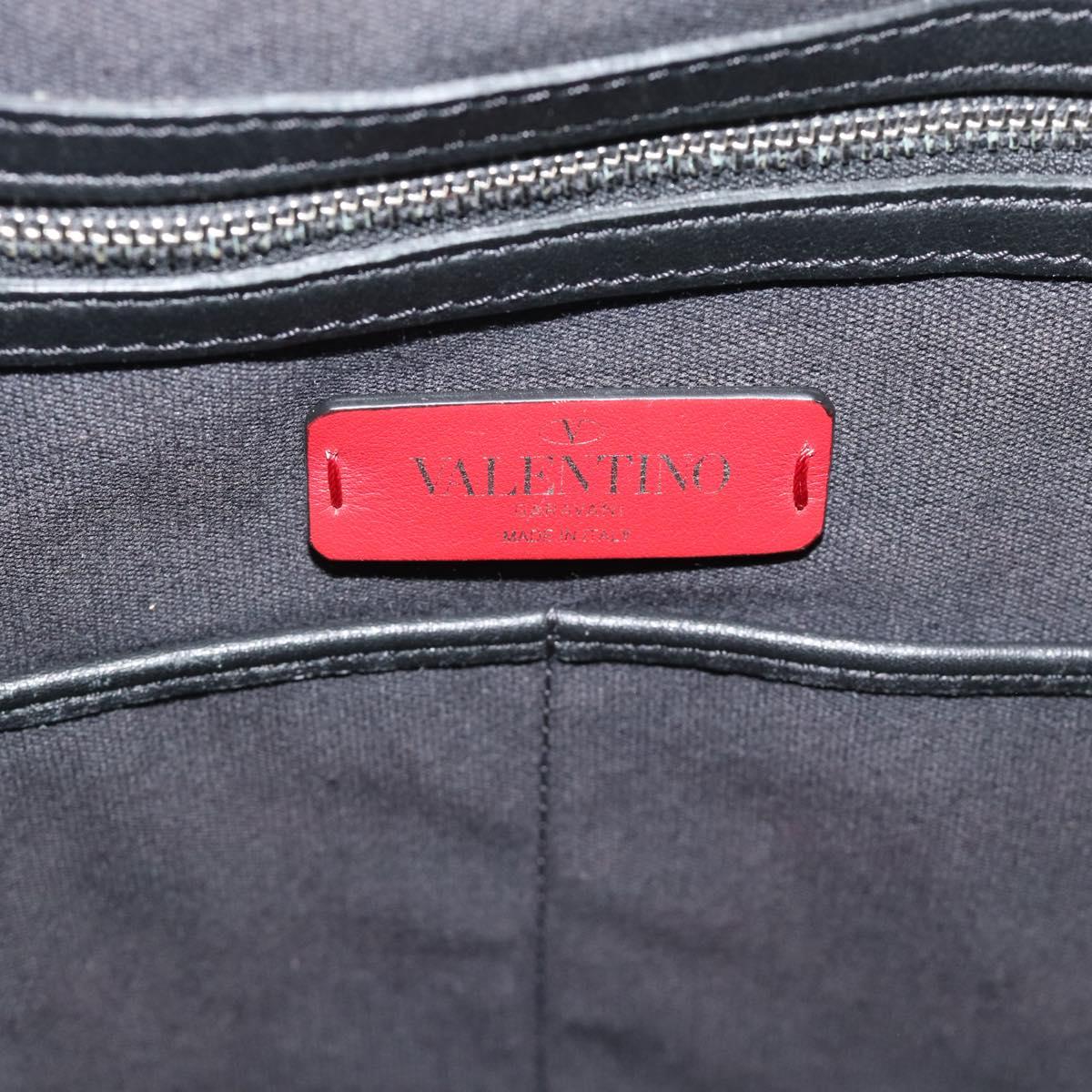 VALENTINO Jamie Reid Tote Bag Canvas Black Silver Auth 196103