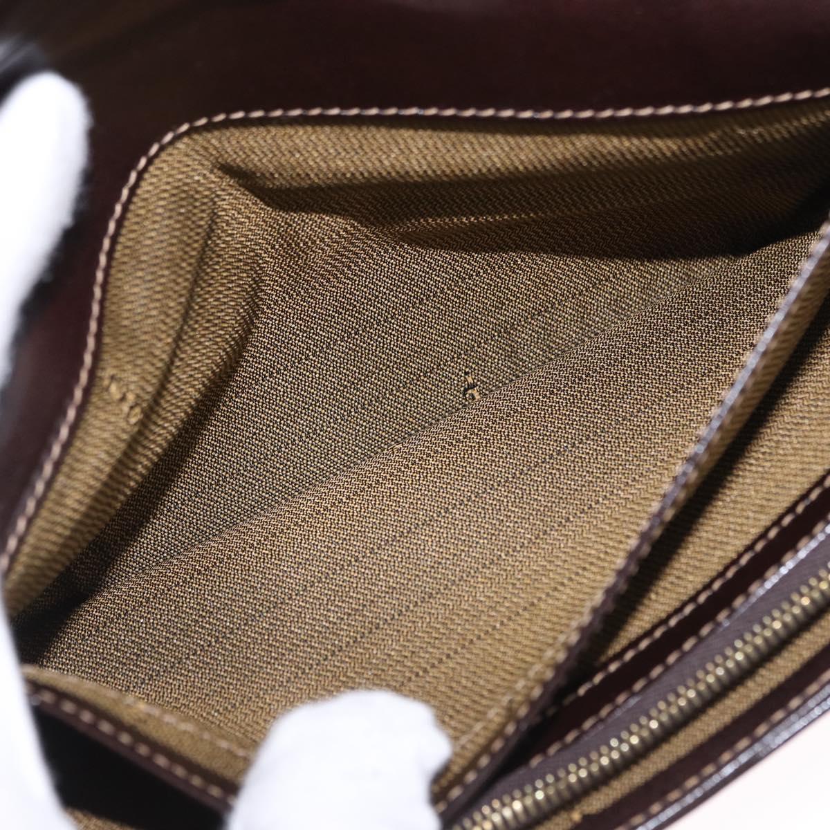 FENDI Zucca Canvas Long Wallet Black Brown Auth 196107V