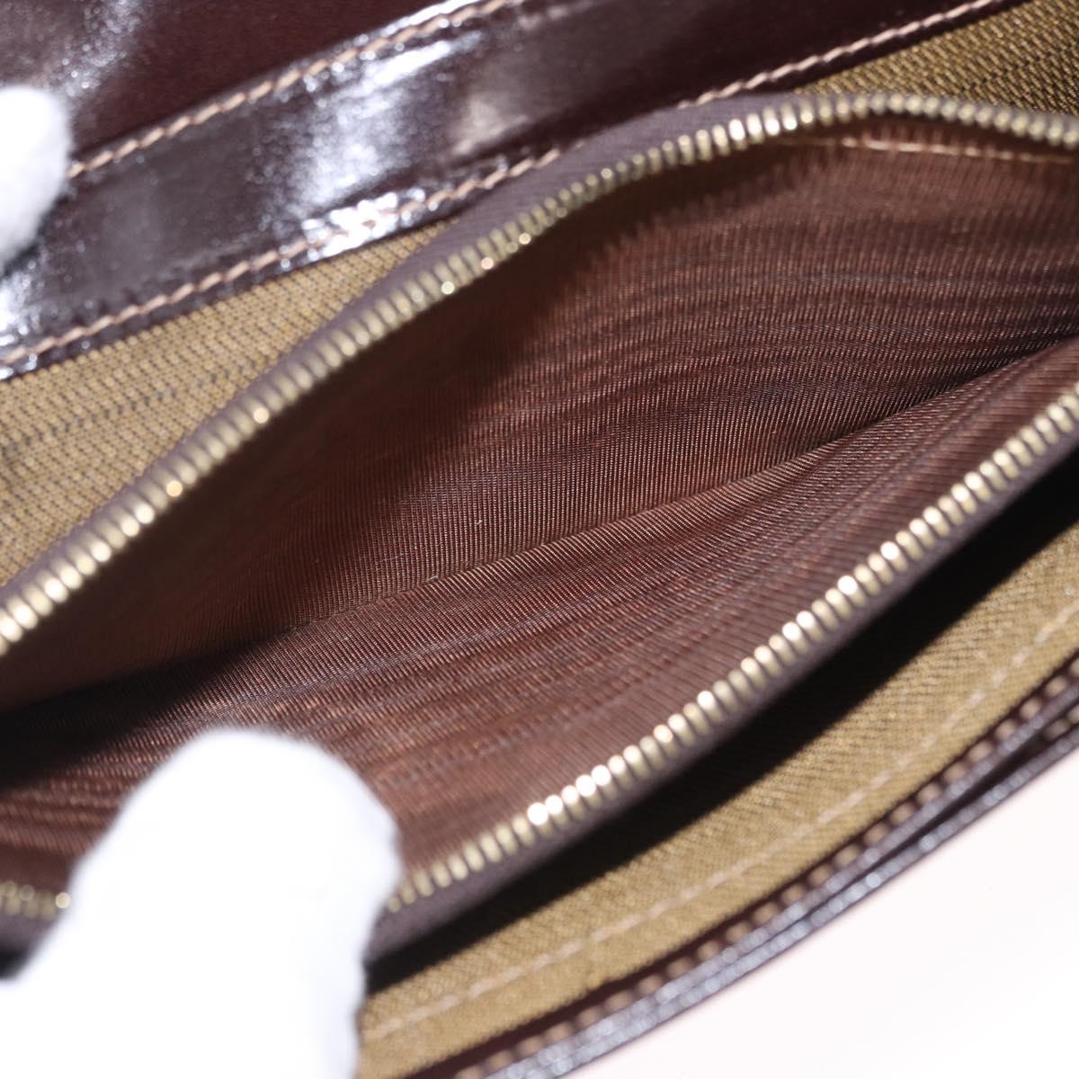 FENDI Zucca Canvas Long Wallet Black Brown Auth 196107V
