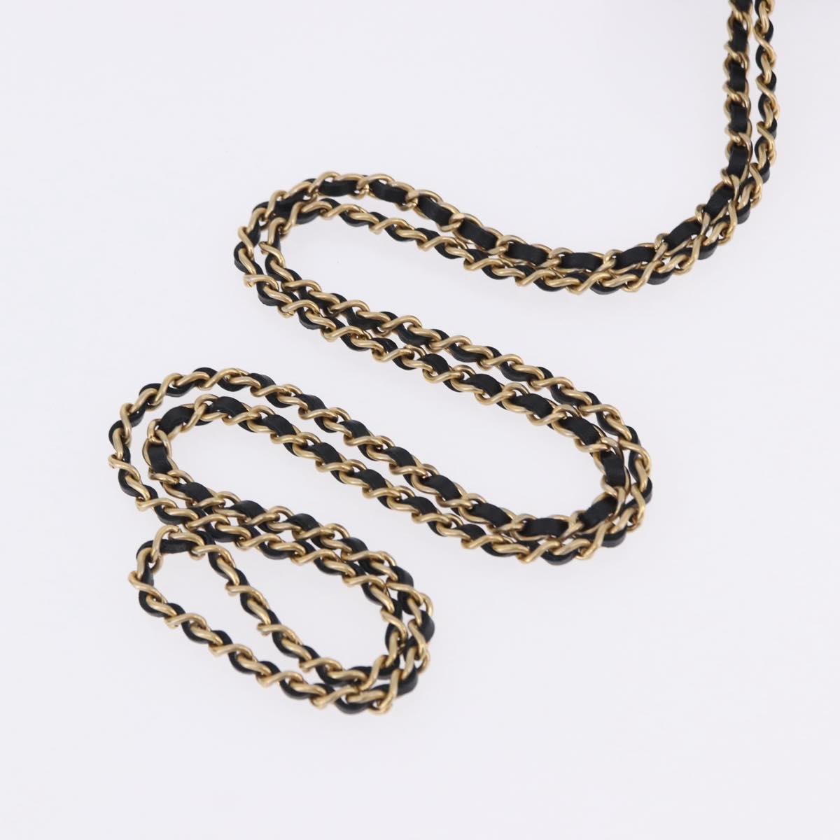 CHANEL Matelasse Chain Shoulder Bag Lamb Skin Black Gold Tone CC Auth 196108SAM