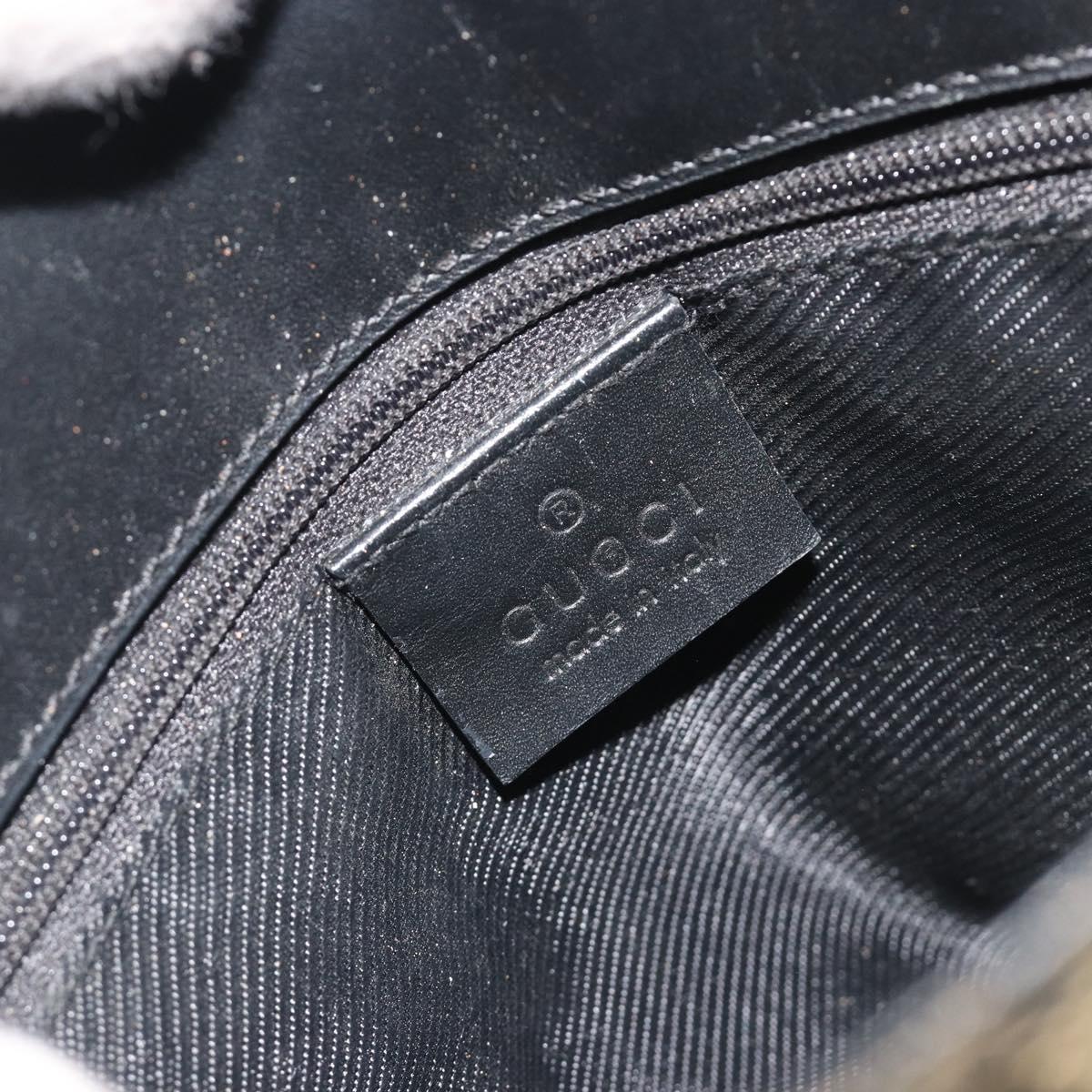 GUCCI GG Canvas Shoulder Bag Black Gold Tone 001.4286 Auth 196111