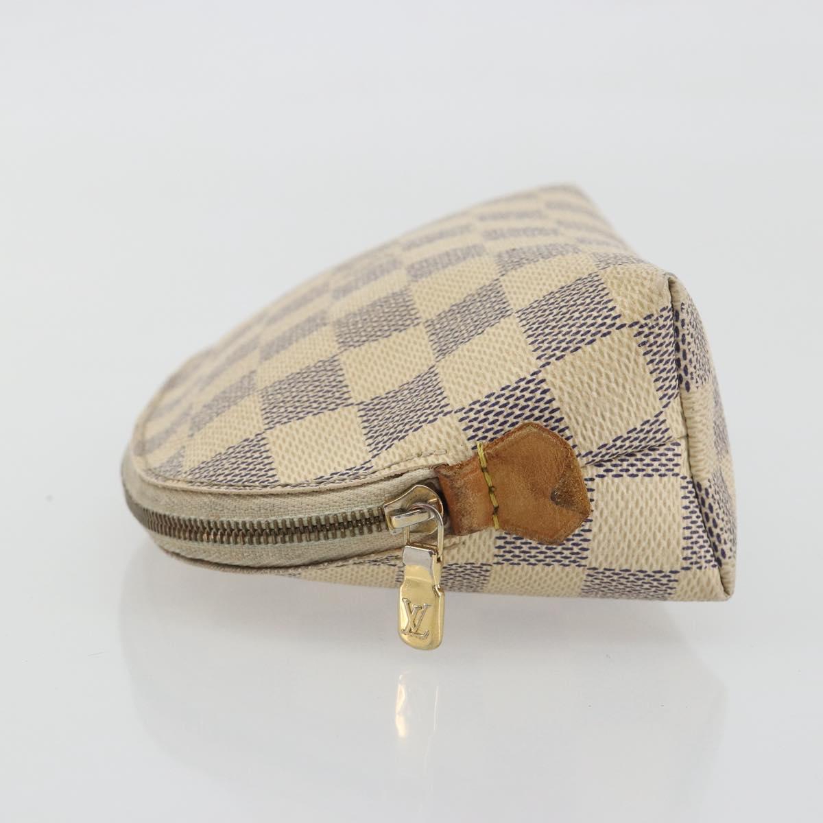 LOUIS VUITTON Damier Azur Pochette Cosmetic PM Pouch N60024 LV Auth 196115