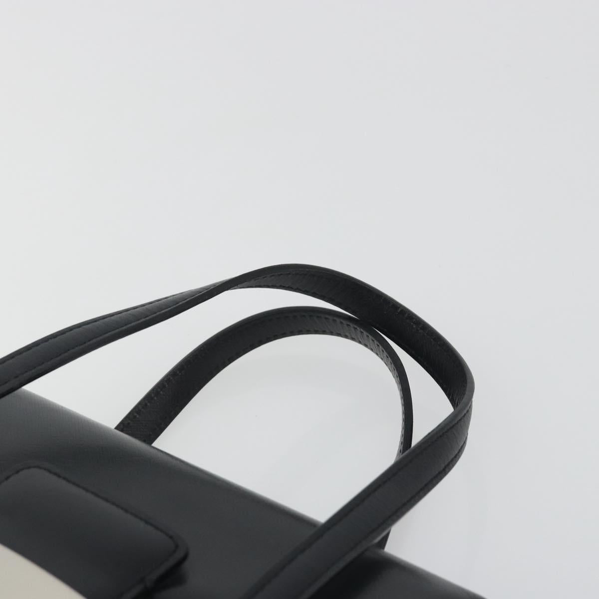 BURBERRY Hand Bag Leather Black Silver Auth 196118