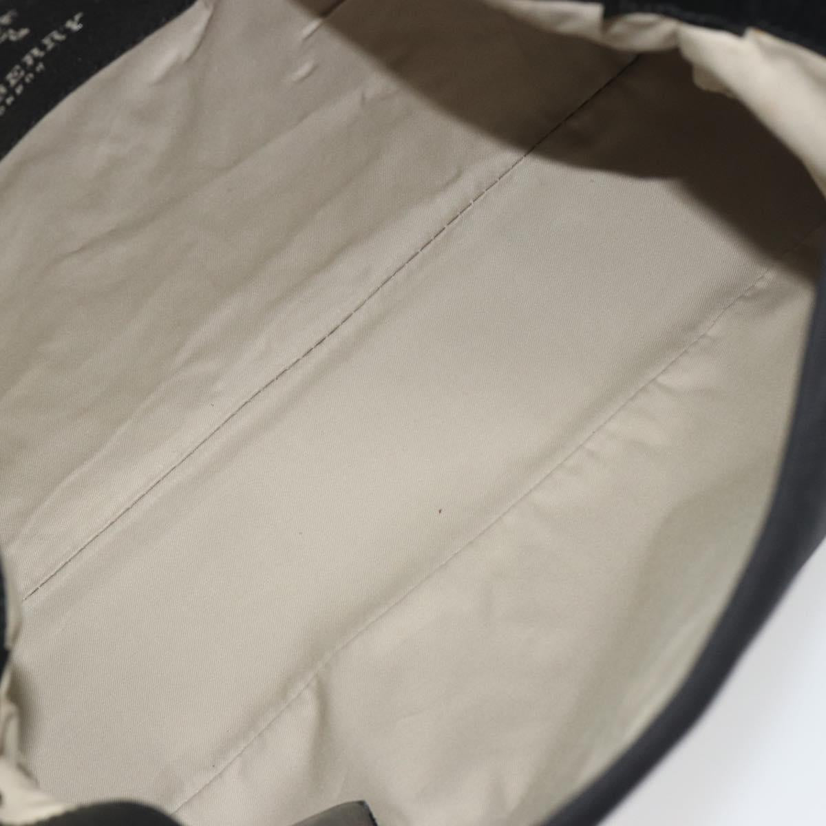 BURBERRY Shoulder Bag Canvas Black Silver Auth 196119