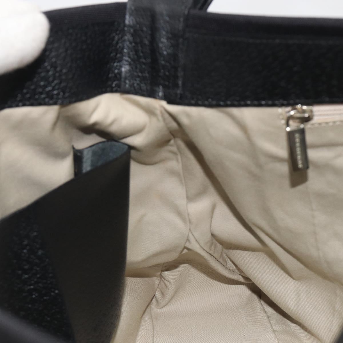 BURBERRY Shoulder Bag Canvas Black Silver Auth 196119