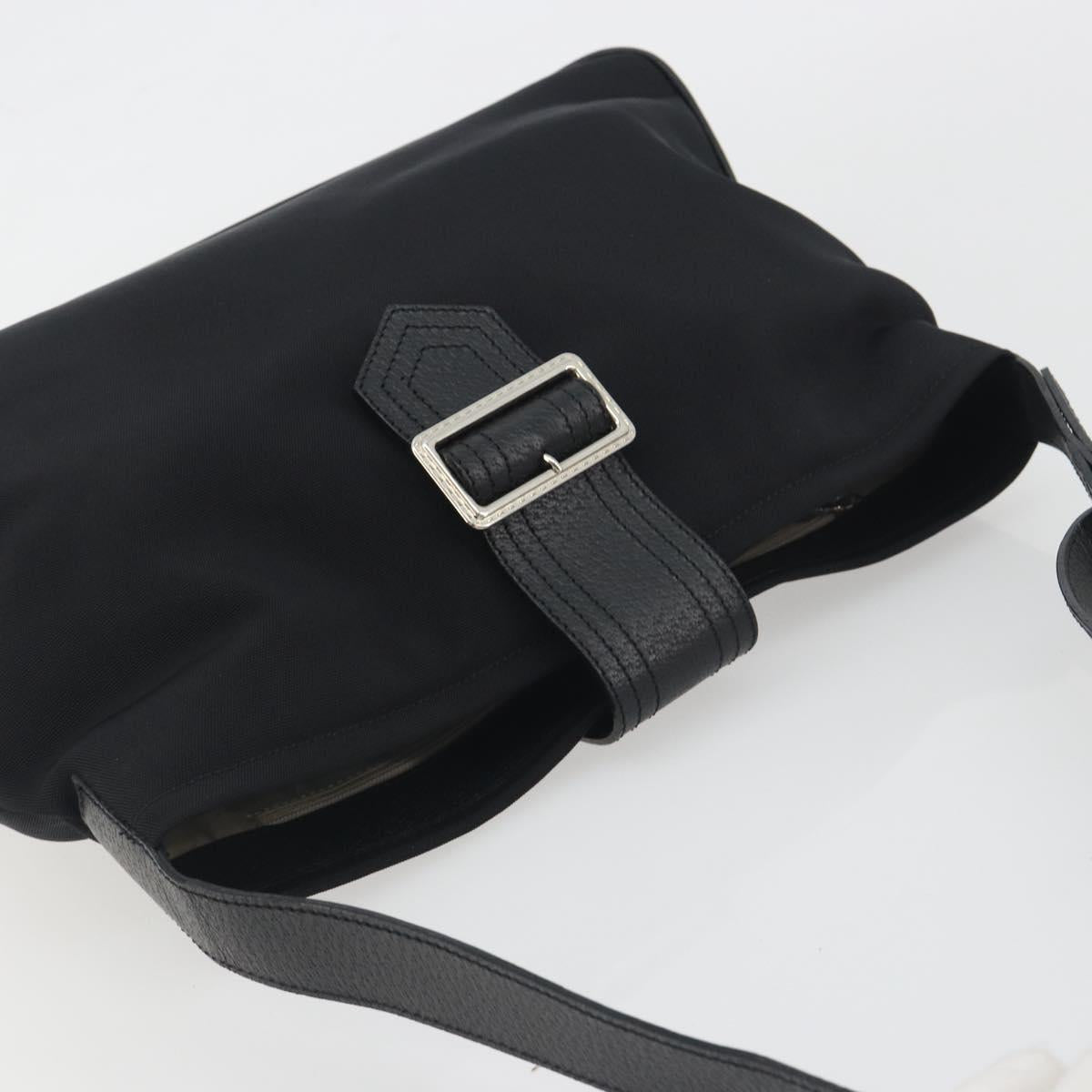 BURBERRY Shoulder Bag Canvas Black Silver Auth 196119