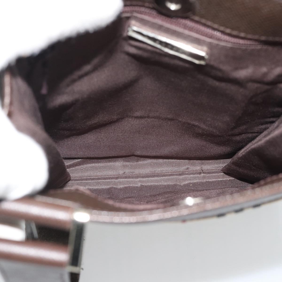 BURBERRY Nova Check Shoulder Bag Canvas Beige Silver Auth 196121