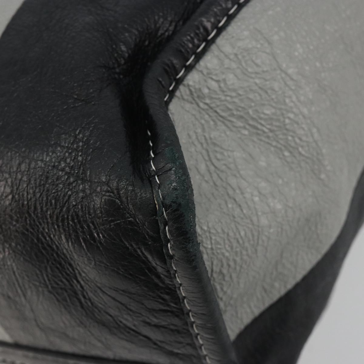 BALENCIAGA Barbes Medium Shopper Tote Bag Leather Black White 480792 Auth 196122