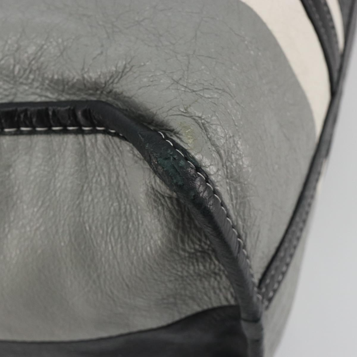 BALENCIAGA Barbes Medium Shopper Tote Bag Leather Black White 480792 Auth 196122