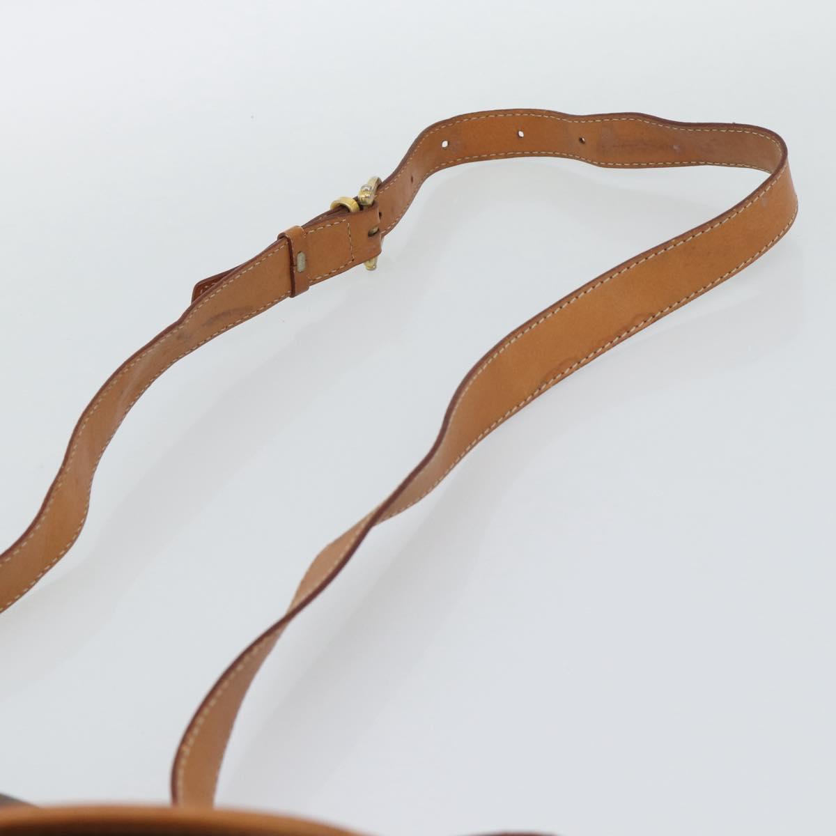 CELINE Macadam Shoulder Bag PVC Leather Brown Gold Tone Auth 196130