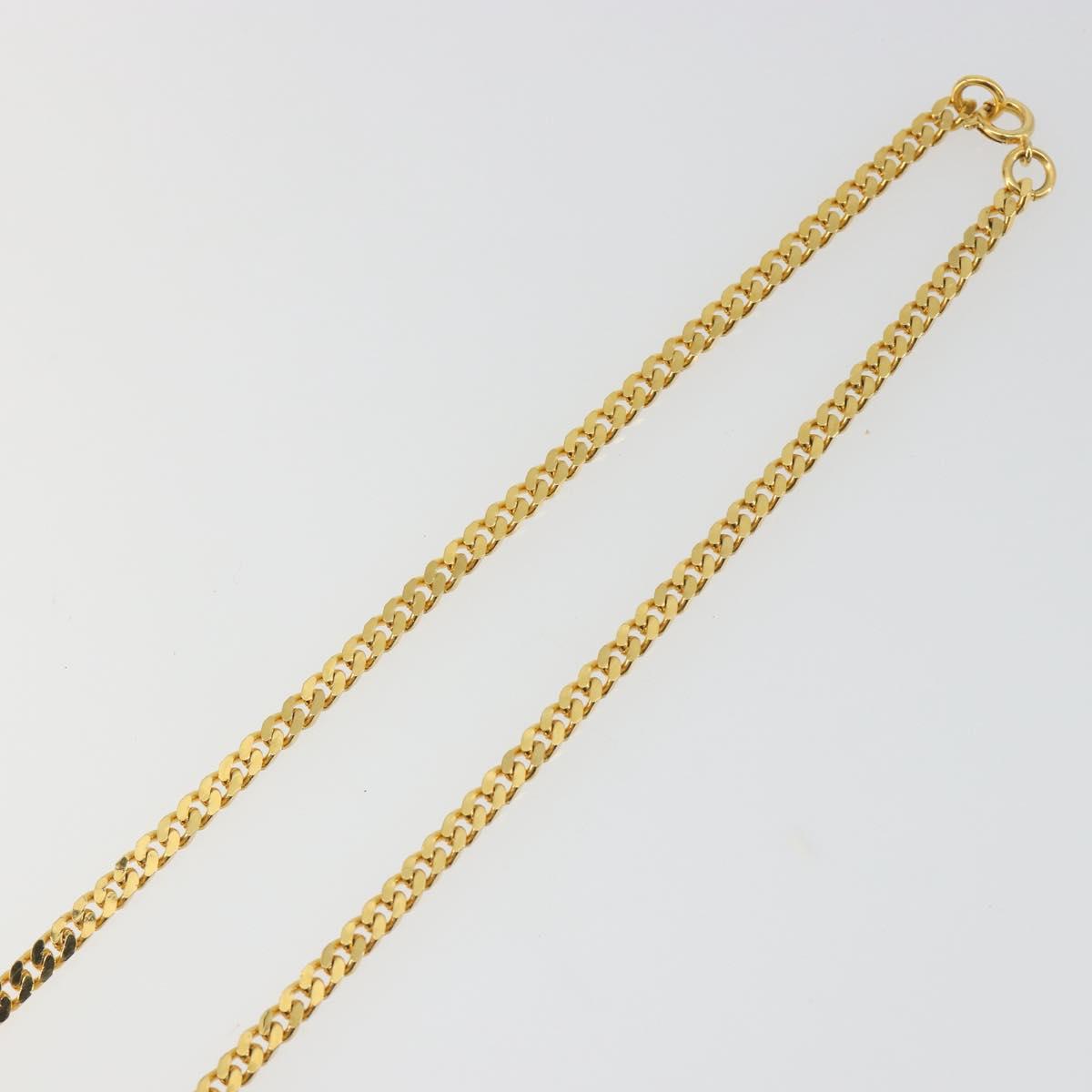 CELINE Macadam Necklace Metal Gold Tone Black Auth 196133A