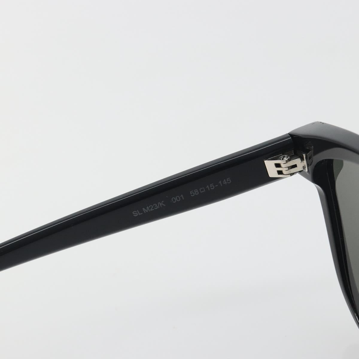 SAINT LAURENT Sunglasses Plastic Black Silver Auth 196140A