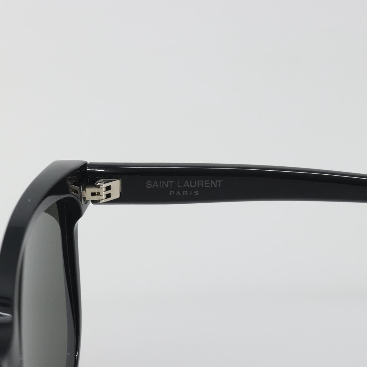 SAINT LAURENT Sunglasses Plastic Black Silver Auth 196140A
