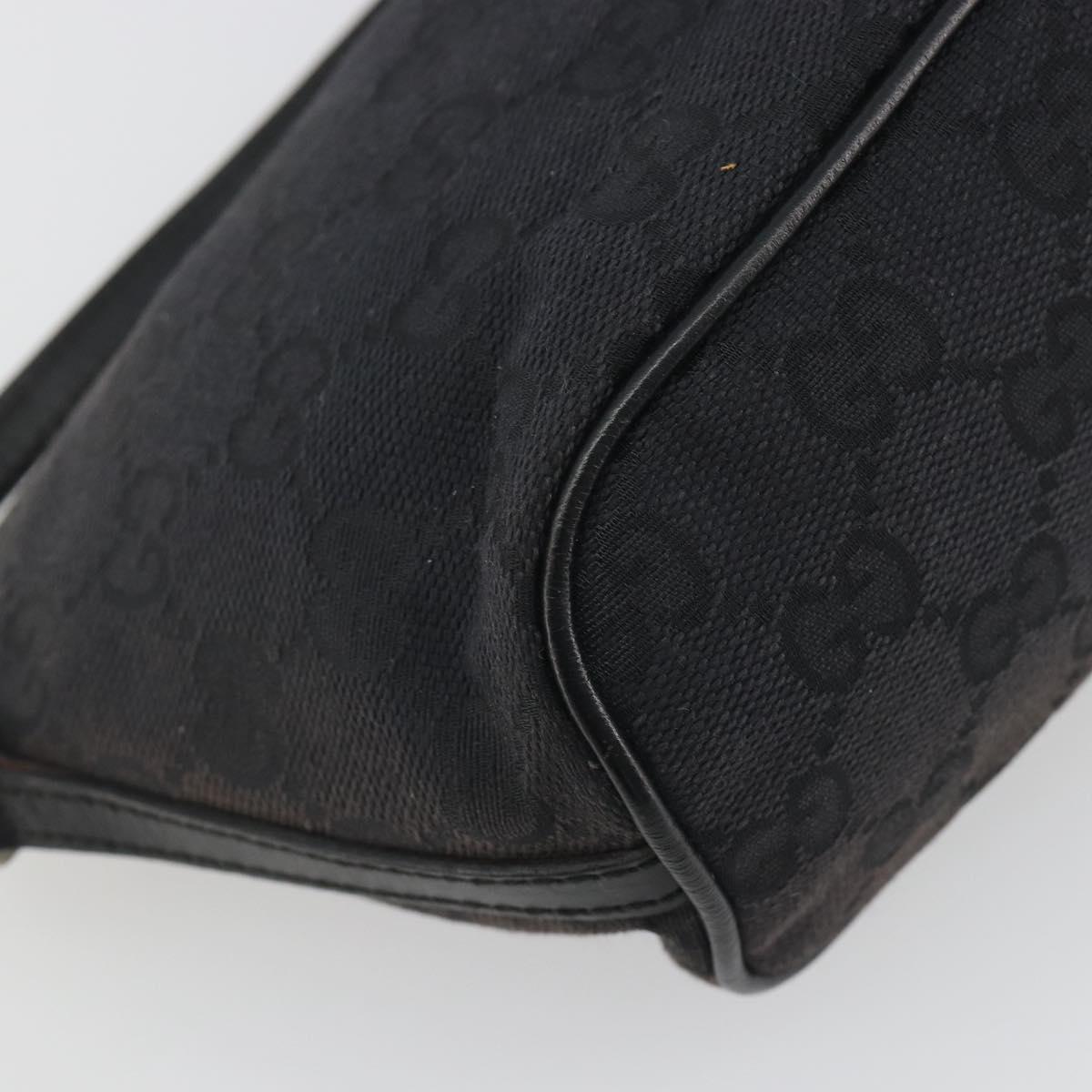 GUCCI GG Canvas Accessory Pouch Black Silver 039.1103 Auth 196141