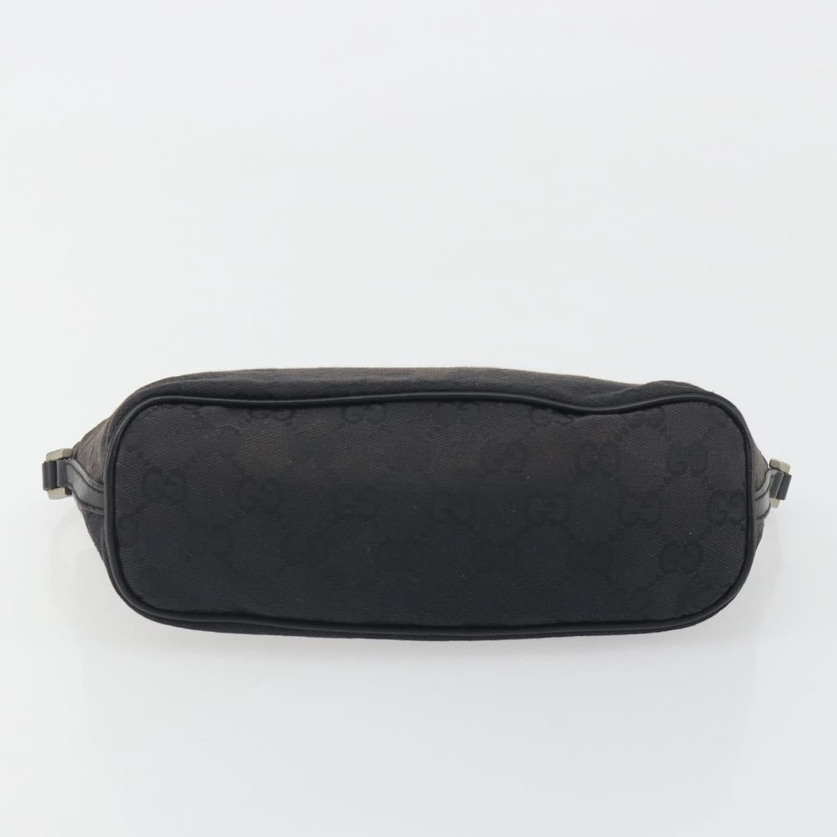 GUCCI GG Canvas Accessory Pouch Black Silver 039.1103 Auth 196141
