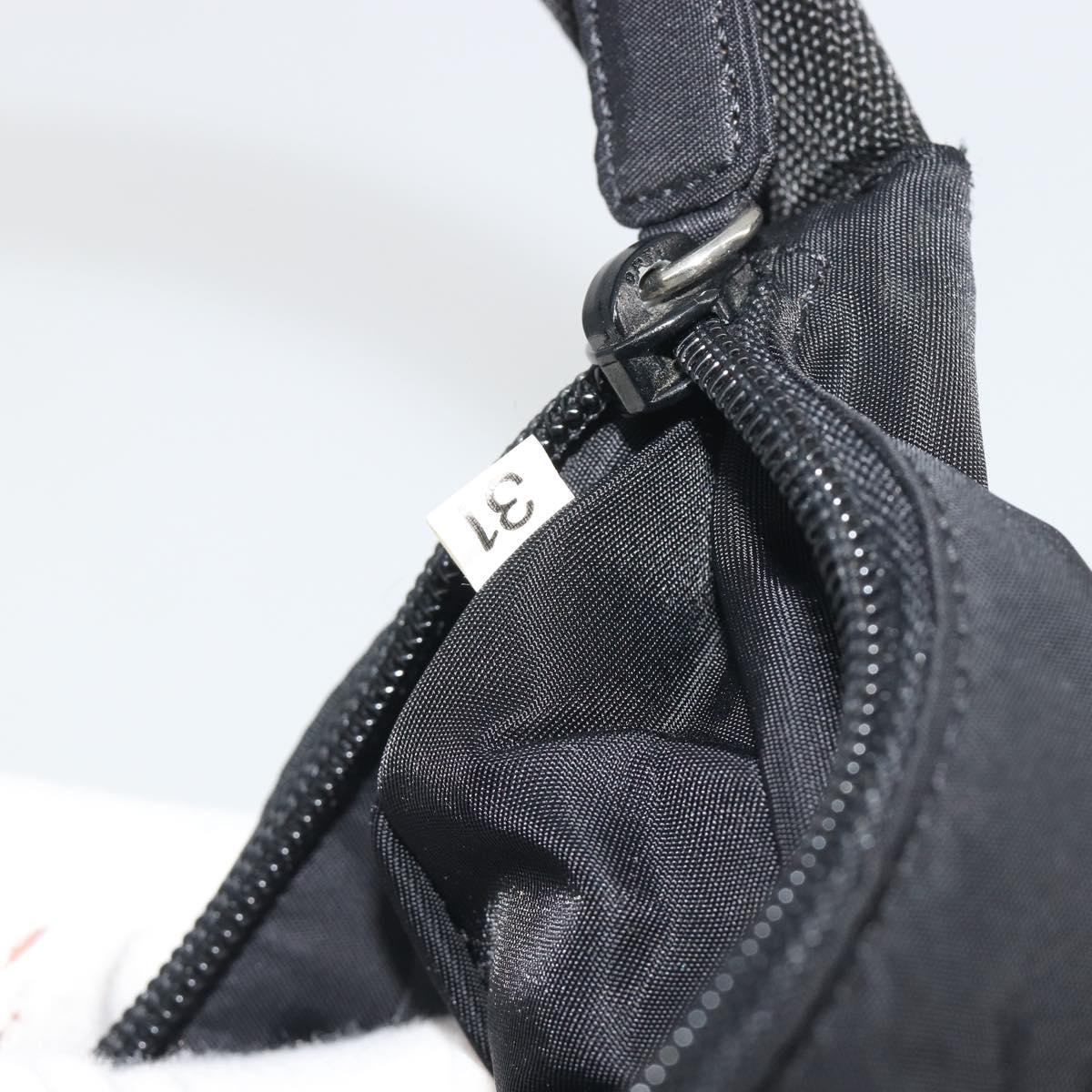 PRADA Hand Bag Nylon Black Silver Auth 196143A
