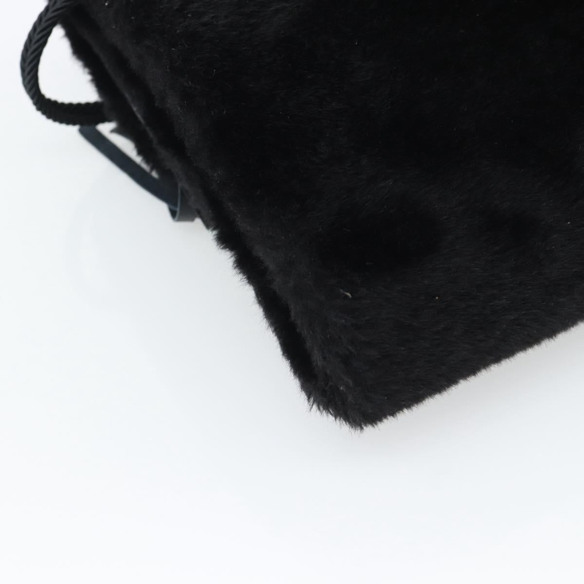 SAINT LAURENT Shoulder Bag Fur Black Auth 196145A