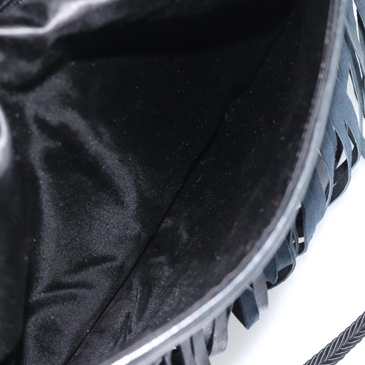 SAINT LAURENT Shoulder Bag Fur Black Auth 196145A