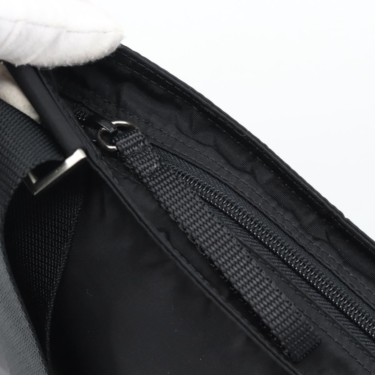 PRADA Shoulder Bag Nylon Black Silver Auth 196147A