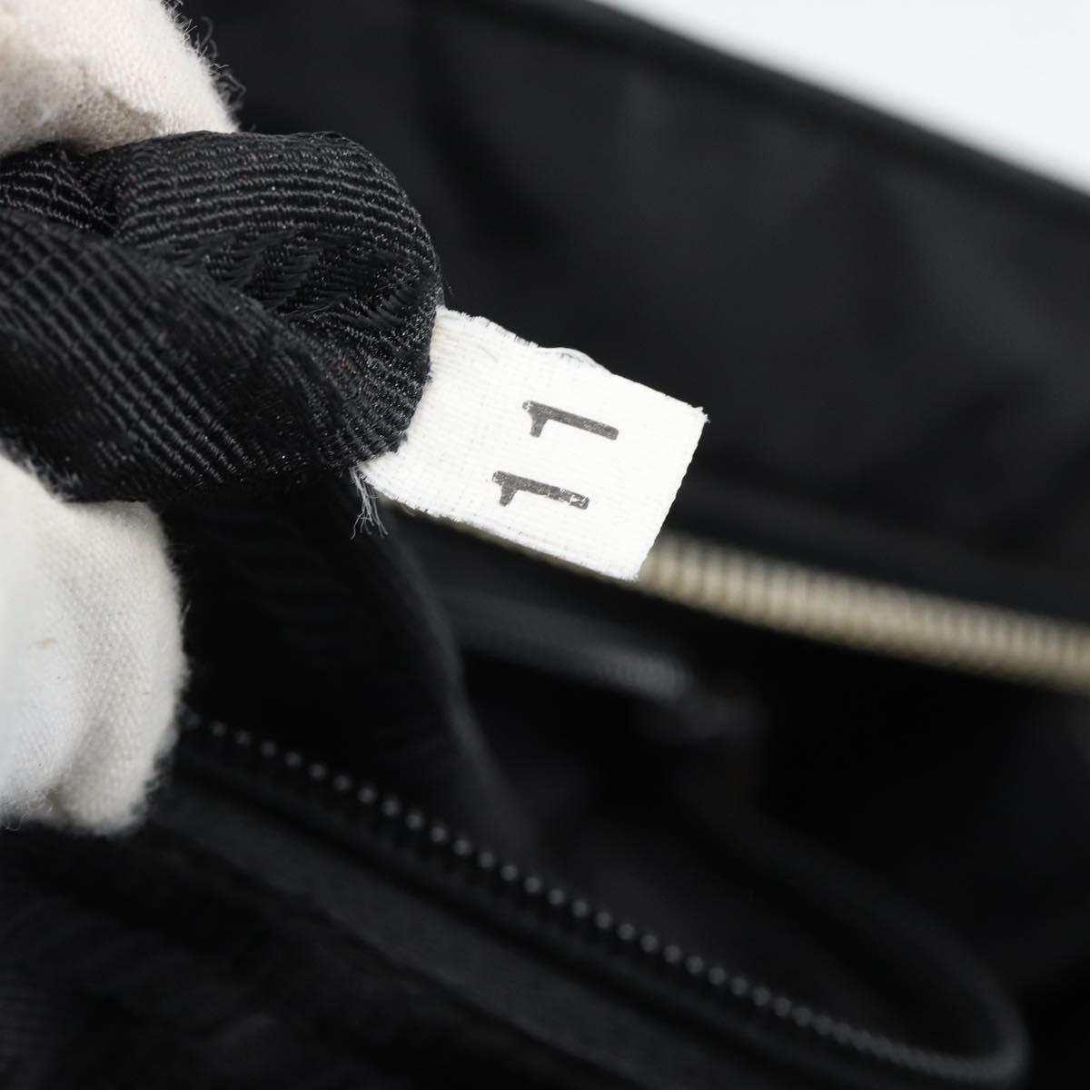 PRADA Chain Shoulder Bag Nylon Black Gold Tone Auth 196148A