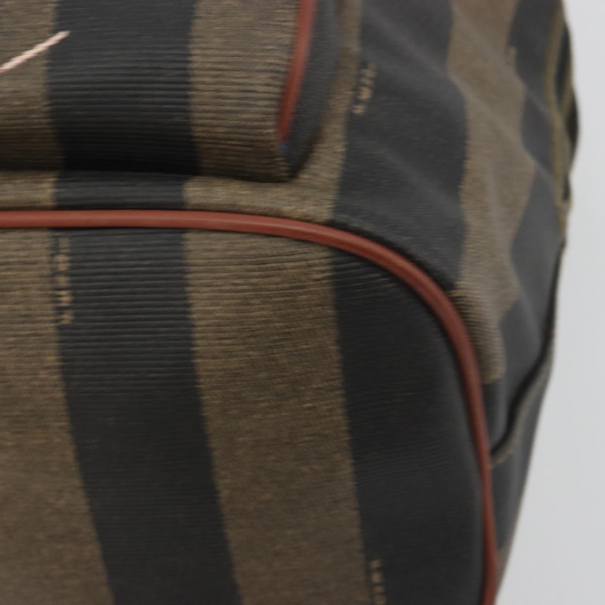 FENDI Pecan Backpack PVC Leather Brown Gold Tone Auth 196153