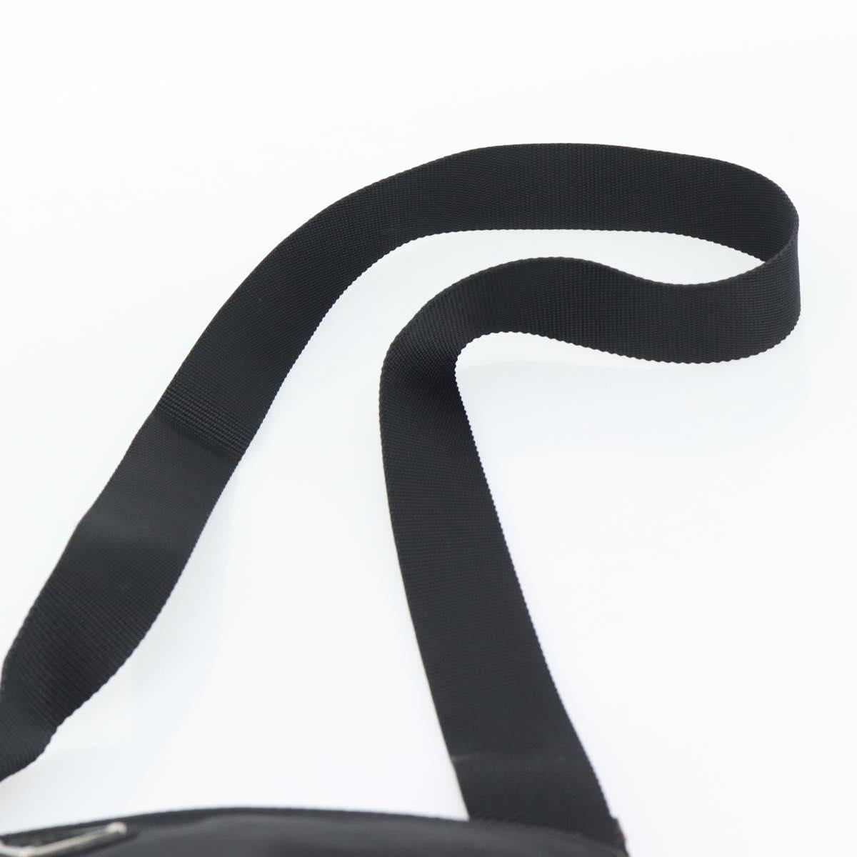 PRADA Shoulder Bag Nylon Black Silver Auth 196155A