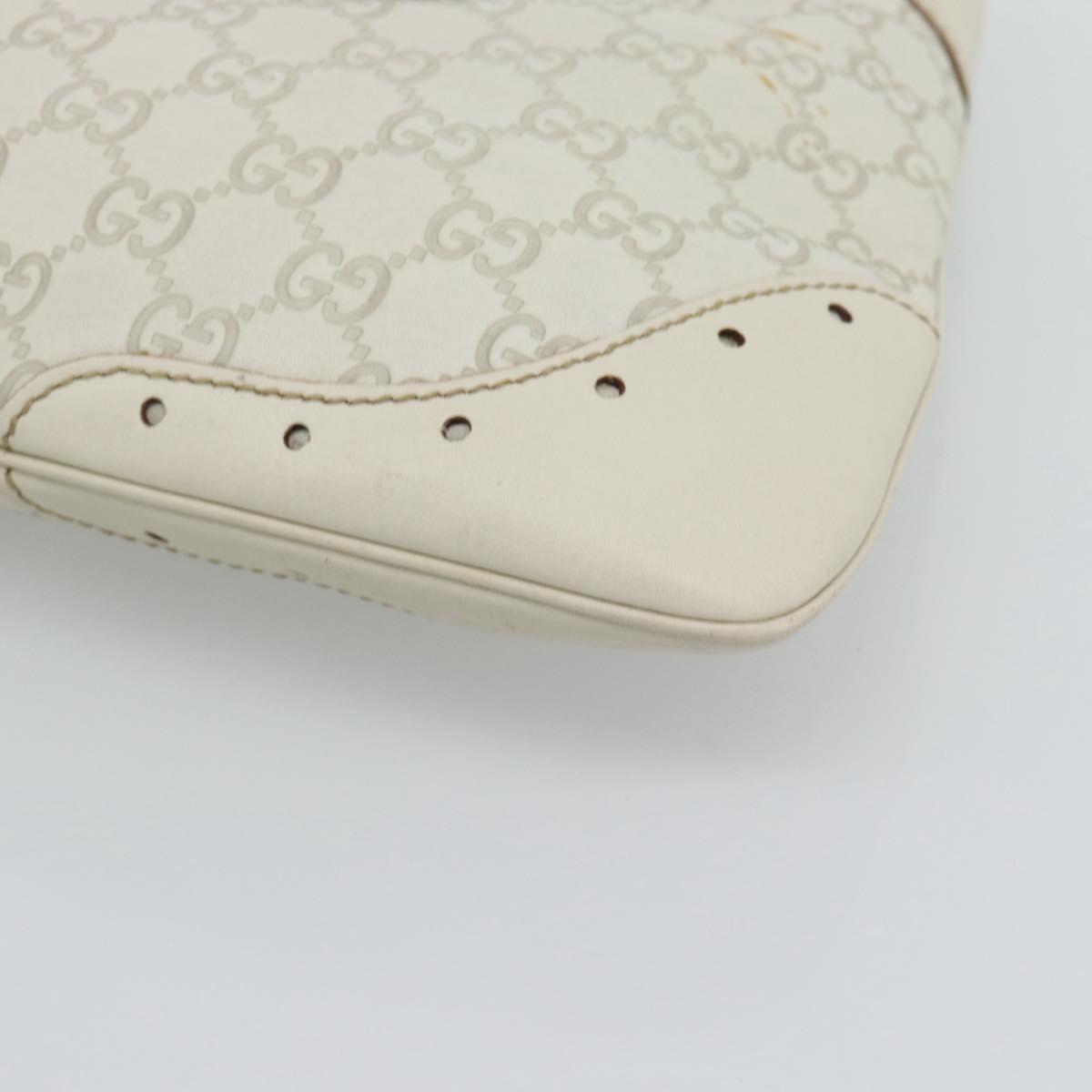GUCCI GuccissimaGG Shoulder Bag Leather Ivory Gold Tone 145778 Auth 196158A