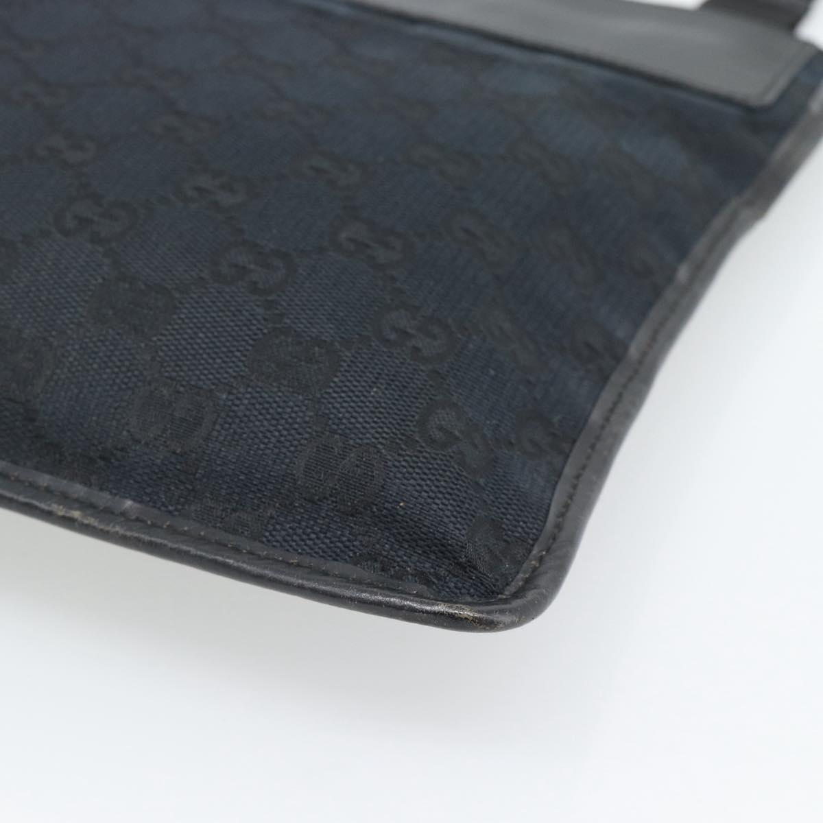 GUCCI GG Canvas Shoulder Bag Black Silver 019.0348 Auth 196159