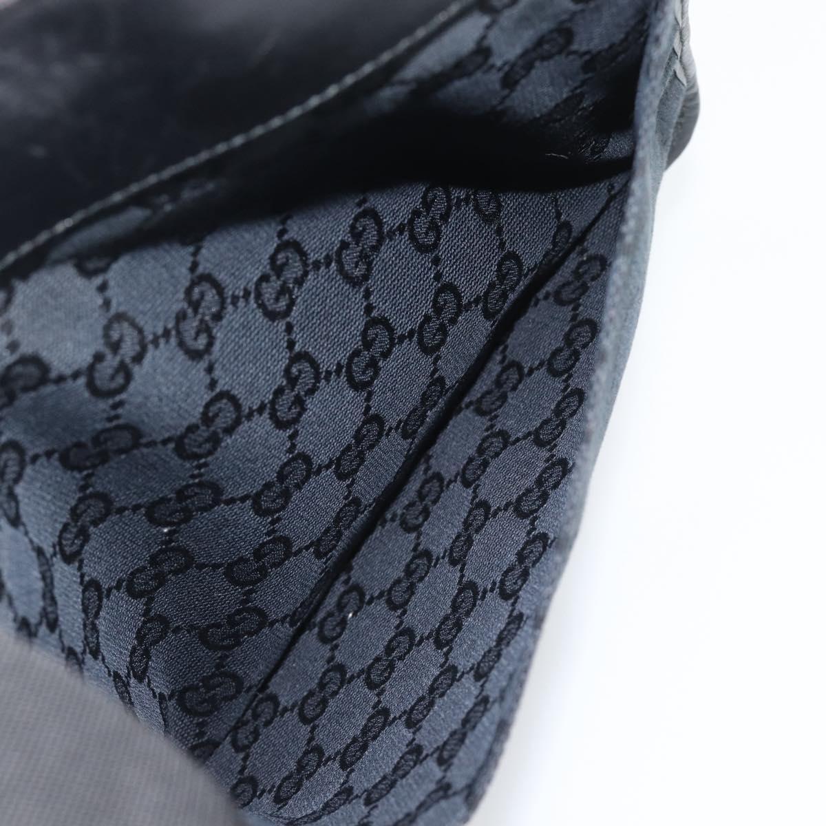 GUCCI GG Canvas Shoulder Bag Black Silver 019.0348 Auth 196159