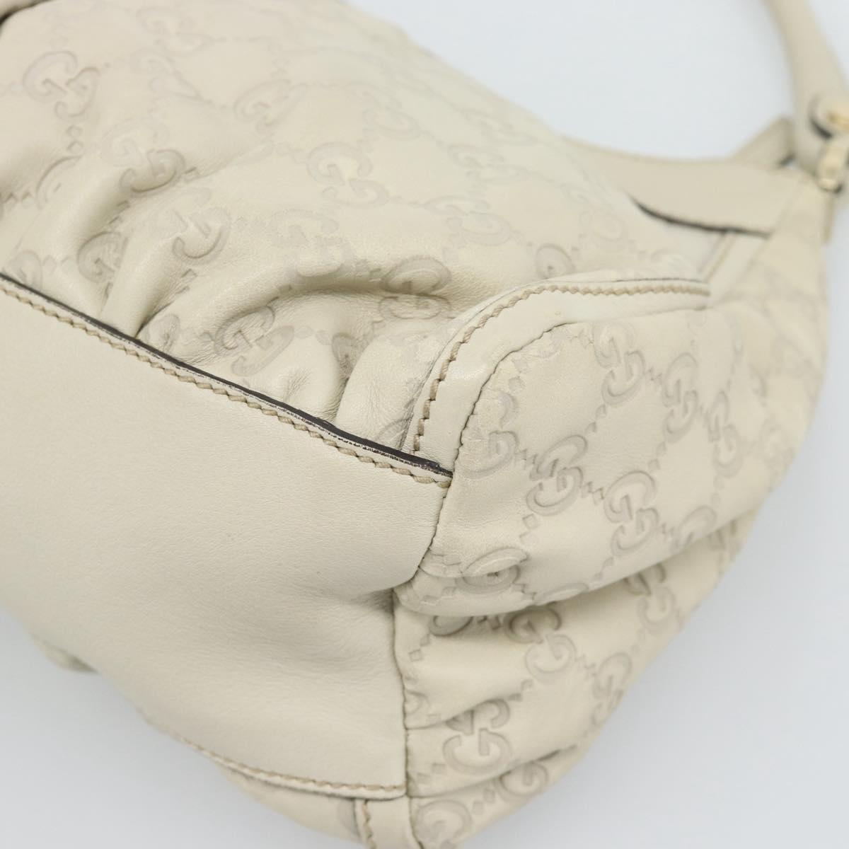 GUCCI GuccissimaGG Abbey Shoulder Bag Leather Ivory Gold 190525 Auth 196160A