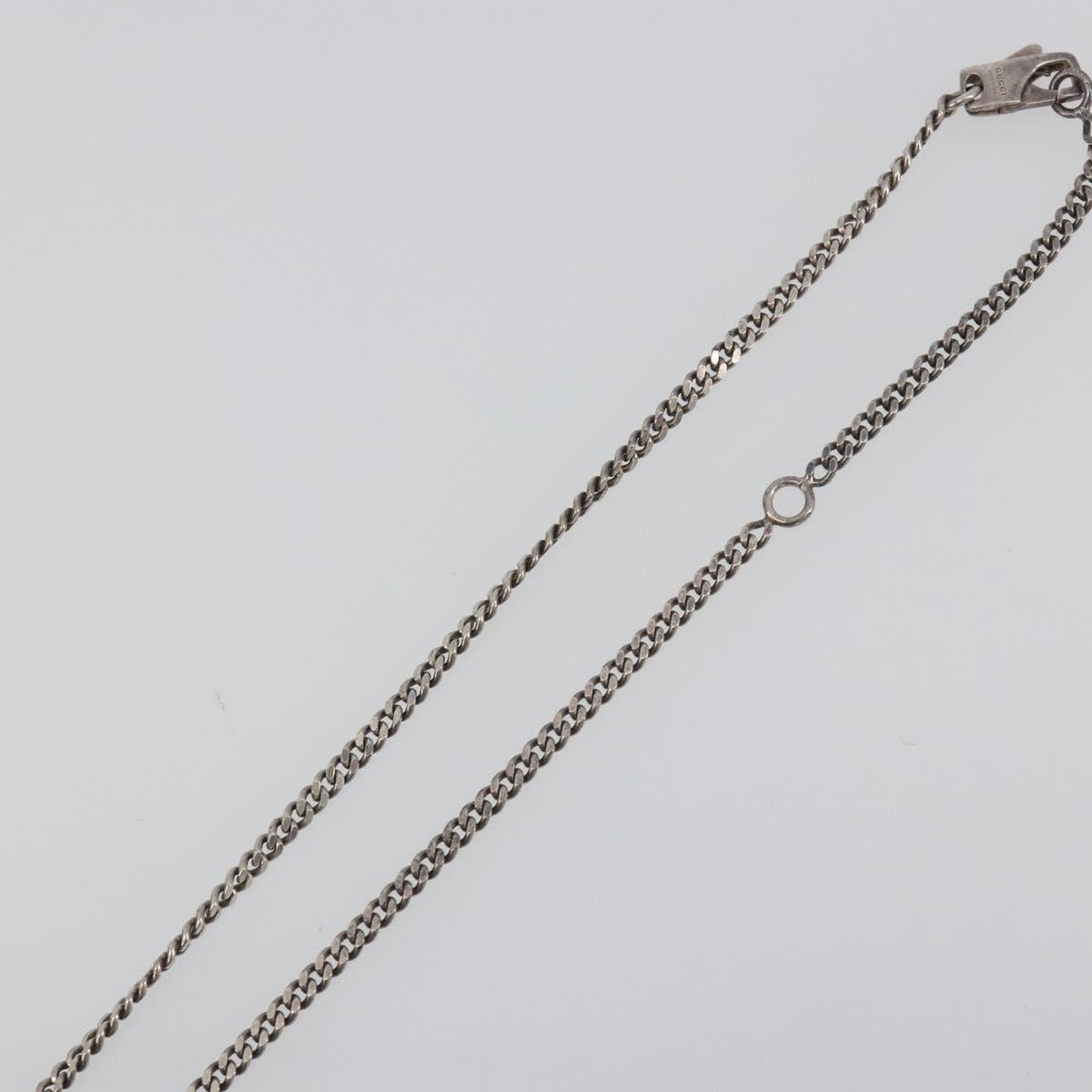 GUCCI Interlocking G Necklace Ag925 Silver Auth 196163A