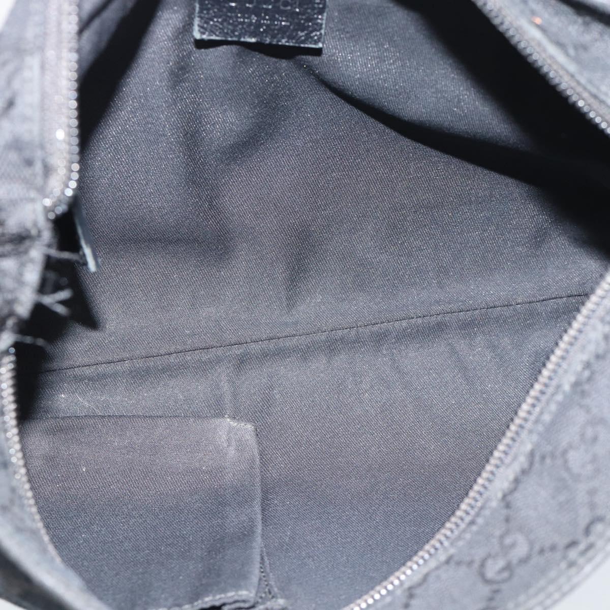 GUCCI GG Canvas Shoulder Bag Black Silver 189749 Auth 196176