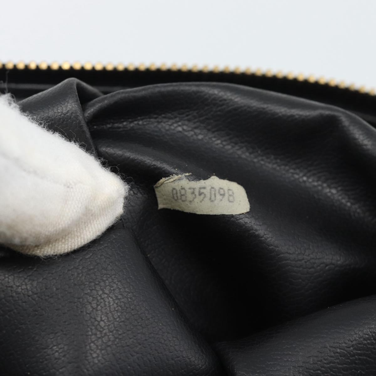 CHANEL Matelasse Chain Shoulder Bag Lamb Skin Black Gold Tone CC Auth 196177