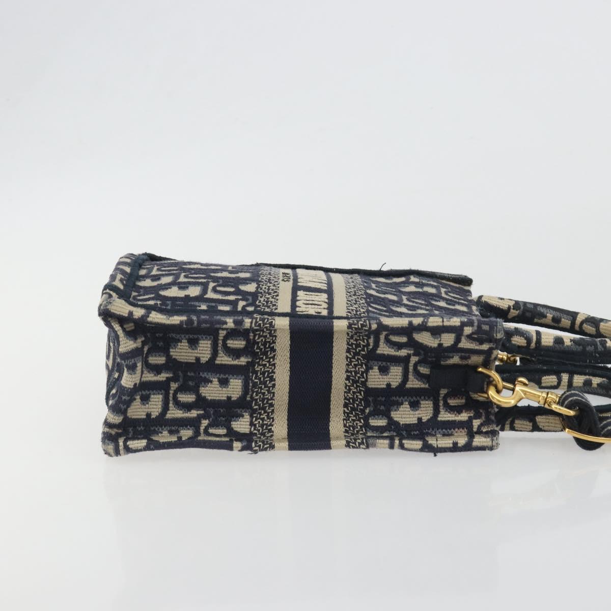 Christian Dior Trotter Book Tote Mini Vertical Phone Bag Navy Auth 196183A