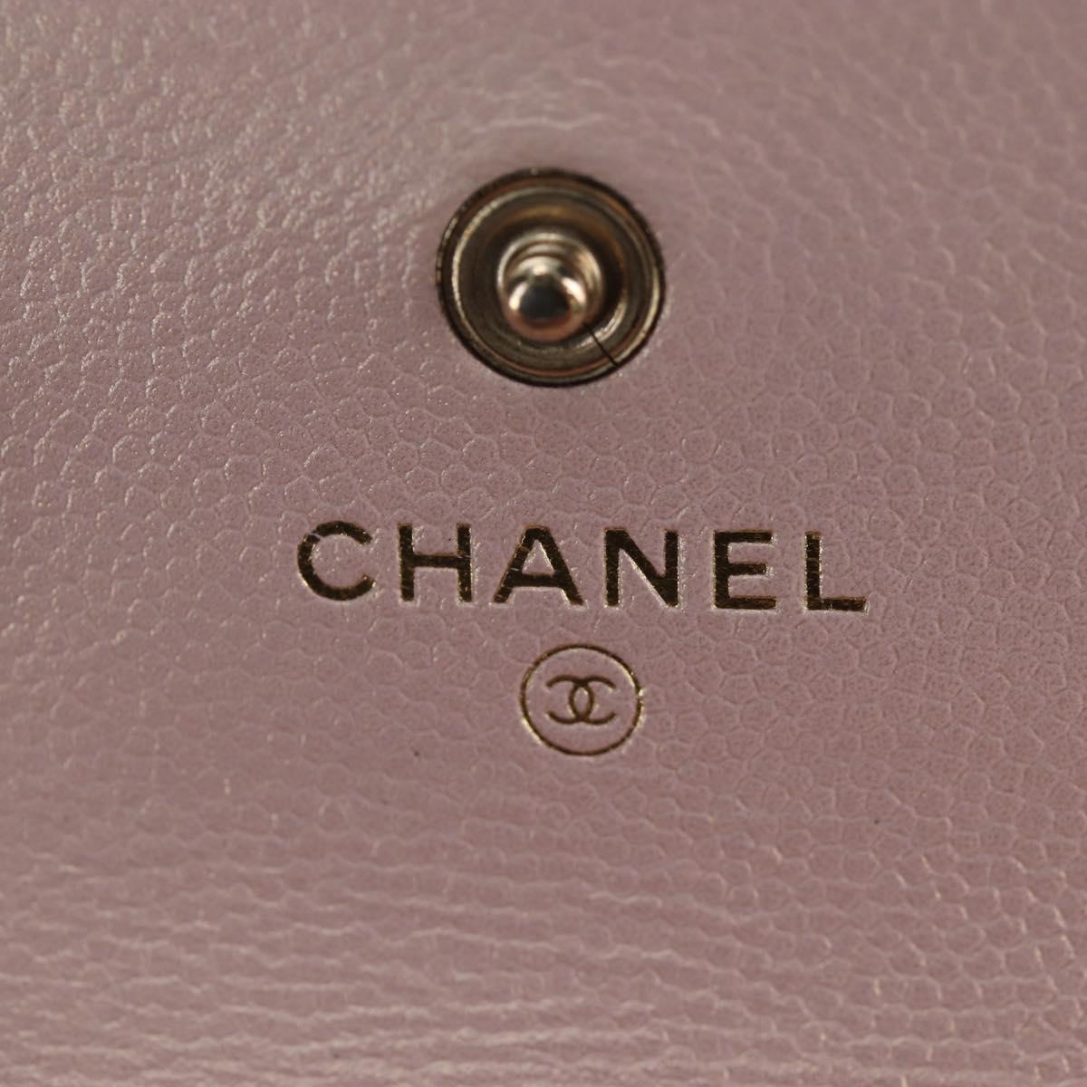 CHANEL Matelasse Chain Shoulder Pouch Caviar Skin Pink Gold Tone CC Auth 196186V