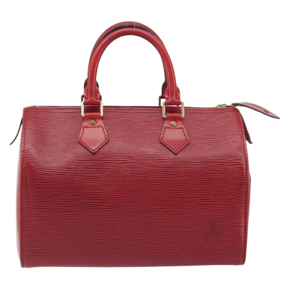 LOUIS VUITTON Epi Speedy 25 Hand Bag Castilian Red M43017 LV Auth 196189A