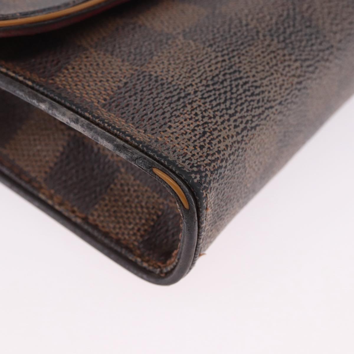 LOUIS VUITTON Damier Ebene Pochette Florentine Waist Bag N51856 LV Auth 196194