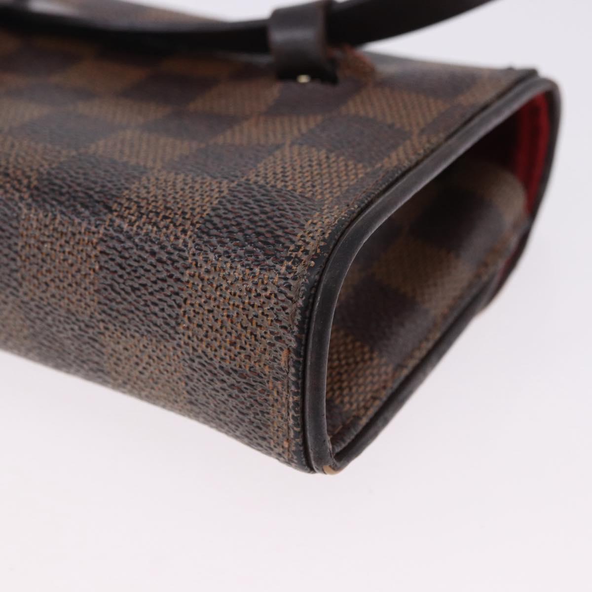 LOUIS VUITTON Damier Ebene Pochette Florentine Waist Bag N51856 LV Auth 196194