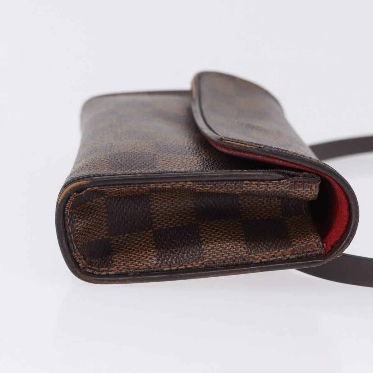 LOUIS VUITTON Damier Ebene Pochette Florentine Waist Bag N51856 LV Auth 196194