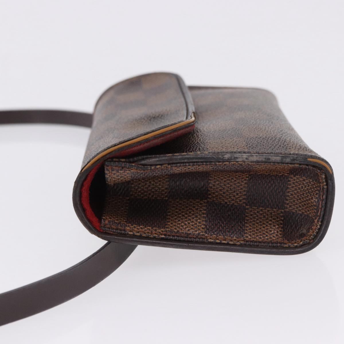 LOUIS VUITTON Damier Ebene Pochette Florentine Waist Bag N51856 LV Auth 196194
