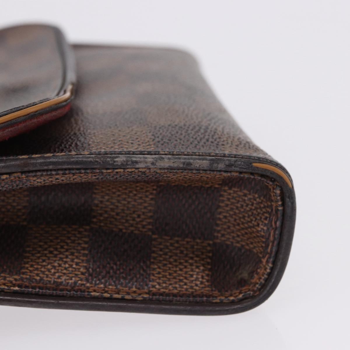 LOUIS VUITTON Damier Ebene Pochette Florentine Waist Bag N51856 LV Auth 196194