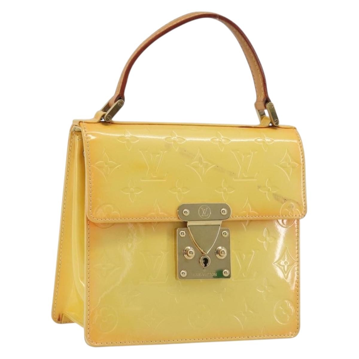 LOUIS VUITTON Monogram Vernis Spring Street Lime Yellow M91068 LV Auth 196196
